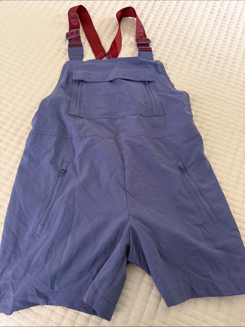 Free Movement -Purple Bib Shorts with Red Adjustable Straps